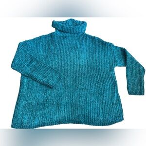 ELLOS 18/20 ✨ Plus size knit Turquoise Cowl Neck Sweater excellent condition